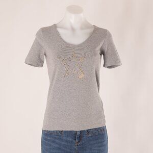Escada Sport Grey Star Studded T-Shirt Size US S
